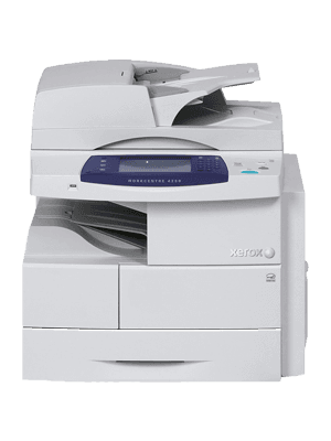 Printer, fax, and scanner device with a sleek design, showcasing its multiple functions and modern technology.